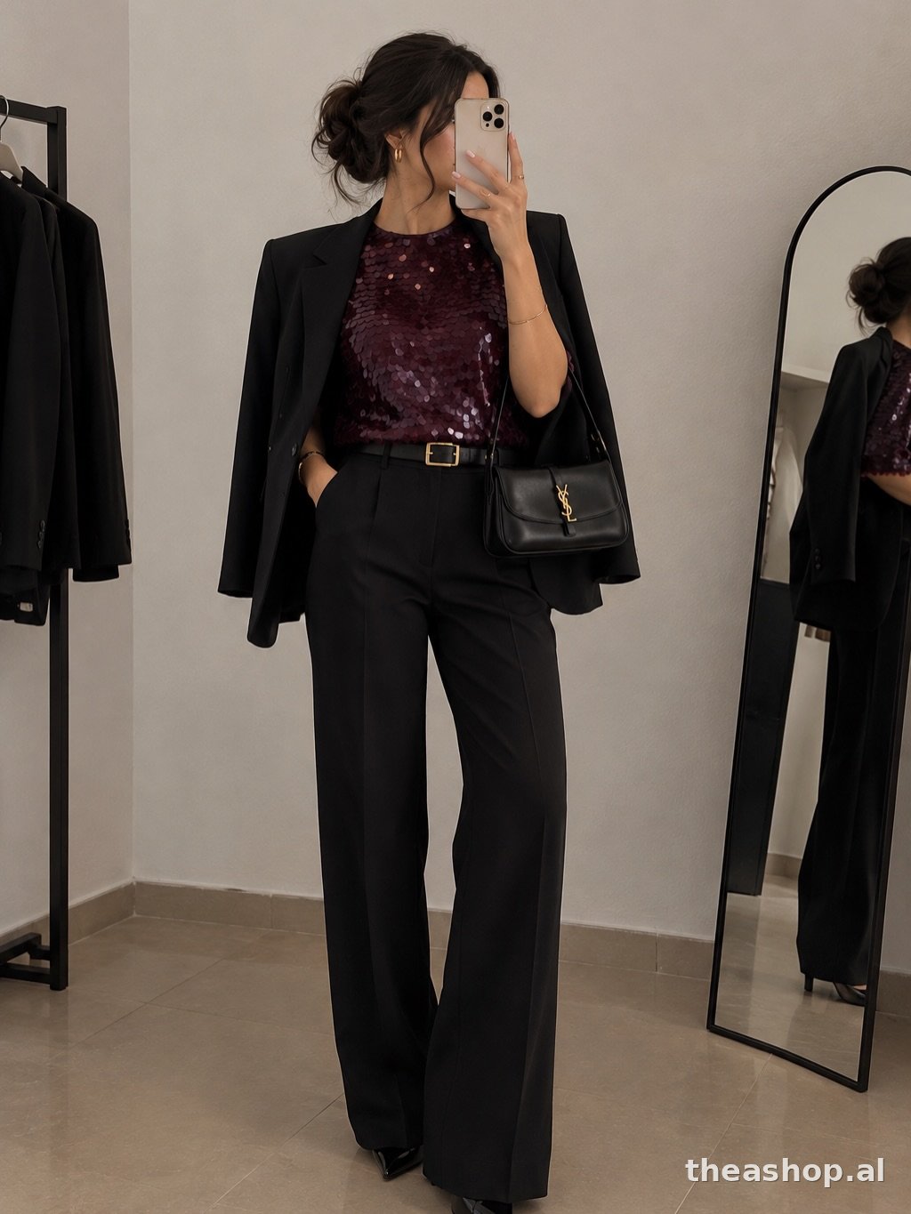 Bluza me pajeta bordo