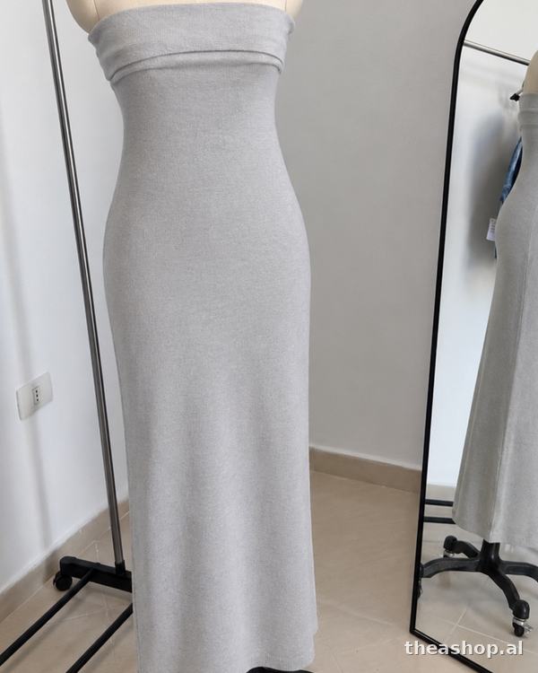 Fustan strapless triko gri — foto 1