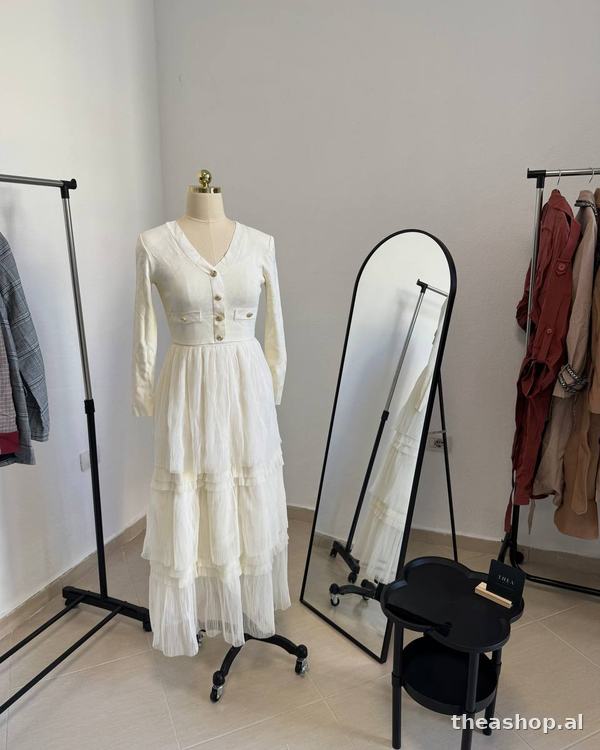 Fustan triko me fund tulle